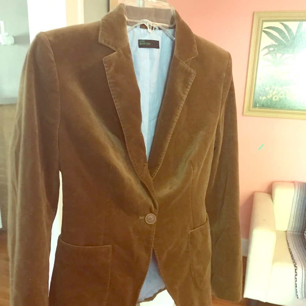 United Colors of Benetton Velvet Brown Blazer
